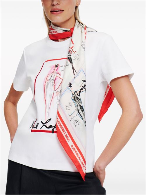 T-shirt donna con stampa Karl Lagerfeld | 245W1713100